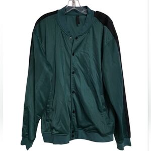 Fabletics Green and Black Bomber Jacket Size Large